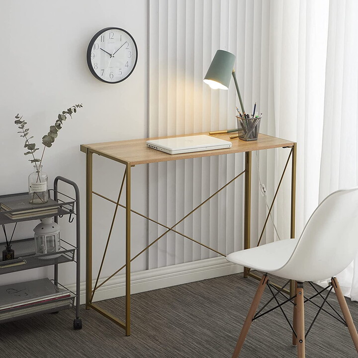 Urban Shop Collapsible Desk, Light Wood
