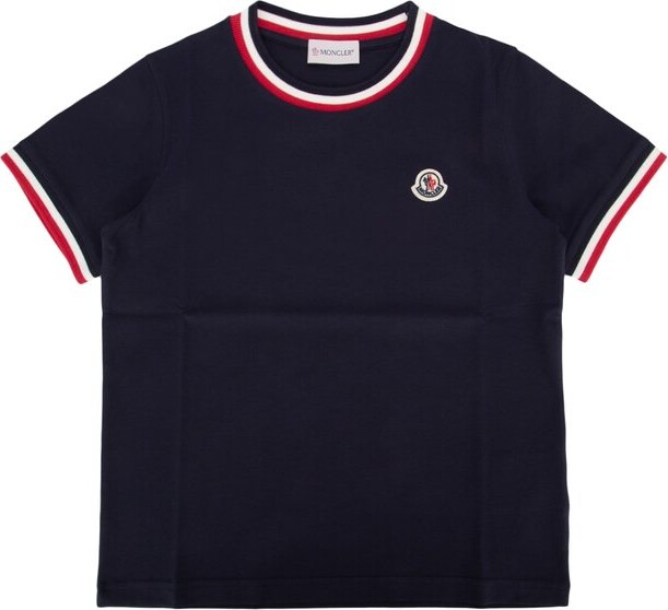 Moncler Enfant Tricolor Logo Patch T-Shirt