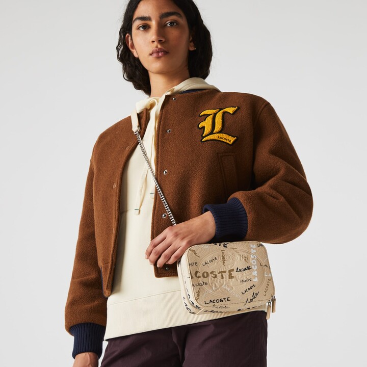 Lacoste Women's Croco Crew Print Grained Leather Zip Shoulder Bag -  ShopStyle