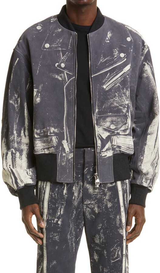 printed leather jacket mens