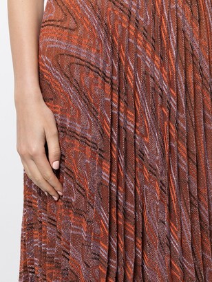 Missoni Stripe-Pattern Pleated Midi Skirt