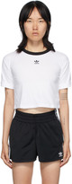 Thumbnail for your product : adidas White Logo Crop T-Shirt