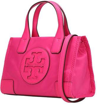 Tory Burch Ella Micro Tote Hand Bag In Rose-pink Nylon