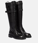 Thumbnail for your product : Ann Demeulemeester Lace-up leather knee-high boots