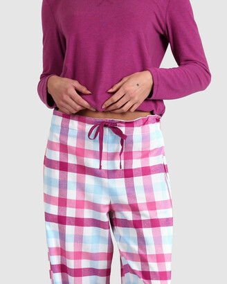 Papinelle Women's Pink Pyjamas - Organic Cotton Plaid Pant