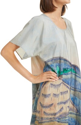 Lemaire x Joseph Yoakum Print Silk Blend Midi T-Shirt Dress