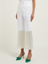 Thumbnail for your product : Sara Battaglia Fringed Cotton-blend Trousers - White