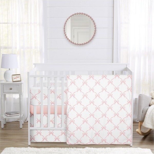 Sweet Jojo Designs SweetJojoDesignsBabyGirlCribBedding+BreathableBabyBreathableMeshLinerBallerinaandBalletBowsPinkandWhite5pc