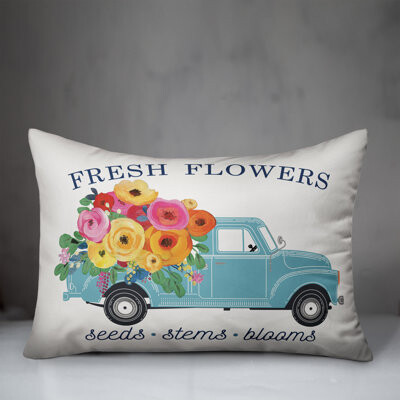 Fresh Flowers Indoor/Outdoor Lumbar Pillow