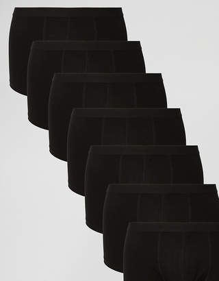 Trunks DESIGN 7 pack trunks in black in organic cotton