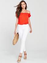 Thumbnail for your product : Very Shirred Bardot Top - Red