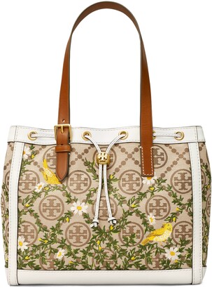 Tory Burch T Monogram Floral Embroidered Tote - ShopStyle Shoulder Bags