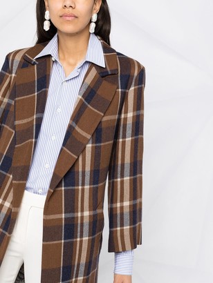 Etro Checked Mid-Length Wool Coat