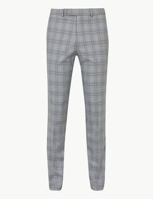 Marks and Spencer Grey Checked Skinny Fit Trousers