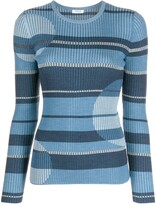 Thumbnail for your product : Akris Punto Striped Long-Sleeve Knit Top
