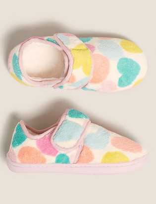 Marks and Spencer Kids' Heart Riptape Slippers (5 Small - 12 Small)
