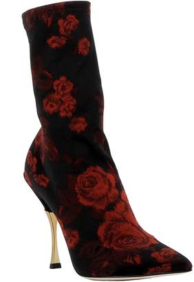 Dolce & Gabbana Black/red Fabric Ankle Boots