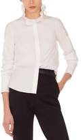 Thumbnail for your product : Akris Punto Ruffle-Collar Button-Front Long-Sleeve Cotton Shirt
