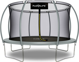 Moxie Machrus Pumpkin-Shaped Outdoor Trampoline Set with Top-Ring Frame Safety Enclosure 14 FT