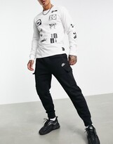 Thumbnail for your product : Nike Club Fleece cuffed cargo sweatpants in black - BLACK