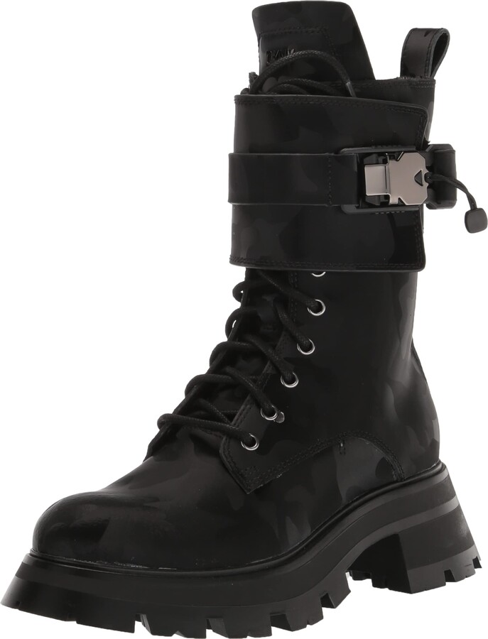 DKNY Women's Lace-up Lug Sole Combat Boot Fashion - ShopStyle
