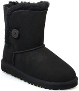 Thumbnail for your product : UGG Australia Bailey Button Junior Kids Black Suede Sheepskin High Black