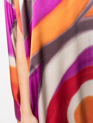 Gianluca Capannolo Stripe-Print Silk Midi Dress