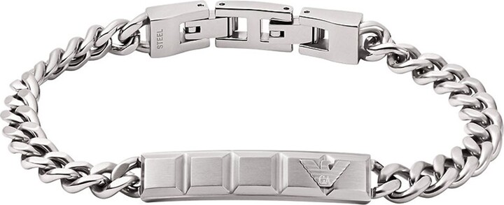 Emporio Armani Men's Silver Stainless Steel Chain Bracelet (Model:  EGS2814040) - ShopStyle Jewelry