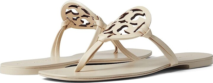 Tory Burch Miller Square Toe (New Cream) Women's Shoes - ShopStyle Sandals