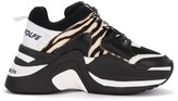 Thumbnail for your product : Naked Wolfe Track Sneaker In Black Leather With Zebrine Printed Pony Details