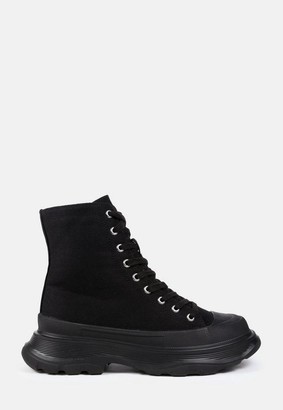 white chunky canvas shoes