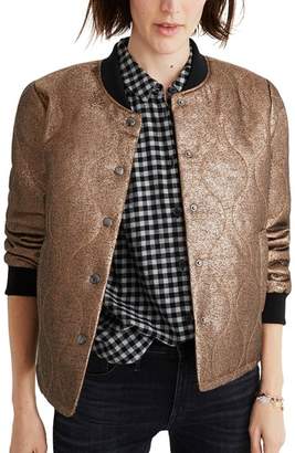 Madewell Metallic Quilted Military Jacket