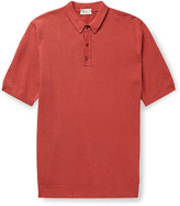 Thumbnail for your product : Altea Textured Linen And Cotton-Blend Polo Shirt
