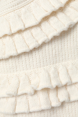 Philosophy di Lorenzo Serafini Ruffle-trimmed Ribbed Cotton-blend Sweater