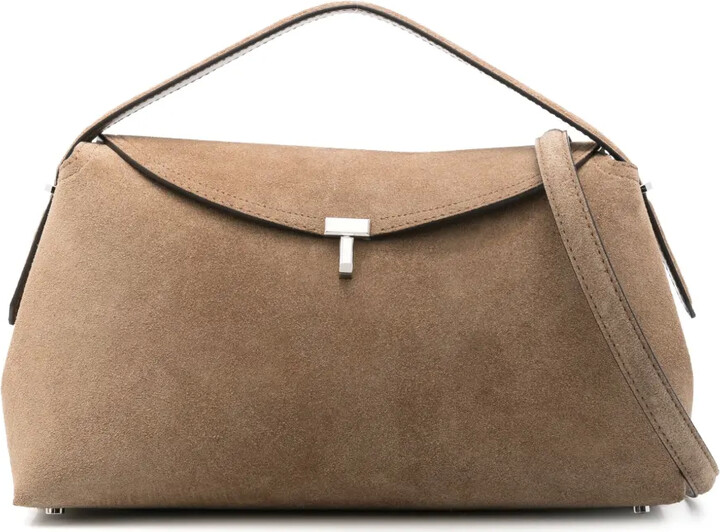 Totême T-Lock suede tote bag