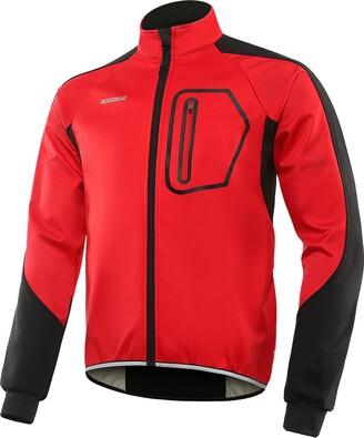 BERGRISAR Cycling Jacket Mens Winter Waterproof Mtb Bike Jacket Softshell  Thermal Fleece Windproof Coat BG011 Red Size XX-Large - ShopStyle