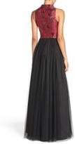 Thumbnail for your product : Aidan Mattox High Neckline Jacquard Bodice Evening Dress MN1E200418