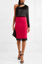 Thumbnail for your product : Roland Mouret Sitona Fringed Wool-crepe Skirt - Red