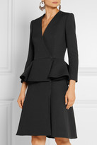 Thumbnail for your product : Alexander McQueen Double-breasted Wool And Silk-blend Peplum Coat - Black