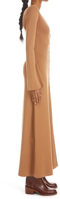 Chloé Long Sleeve Merino Wool Cardigan Dress