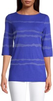 Thumbnail for your product : Misook Shimmer Stripe Knit Tunic