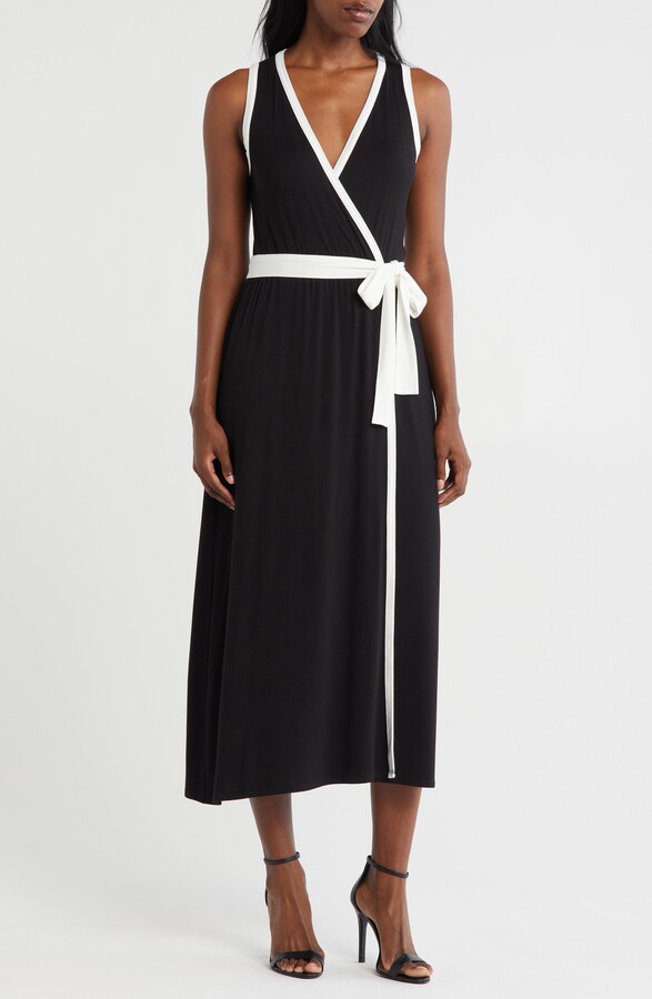 Loveappella Faux Wrap Midi Dress