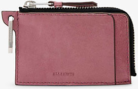 AllSaints Womens Raspberry Pink Remy Leather Wallet 1 Size