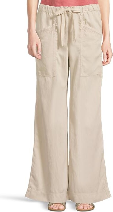 Faherty Topanga Drape Pants Women's Clothing Wheaten : XL, Cotton/Elastane/Linen