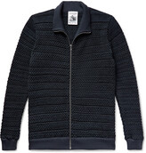 Thumbnail for your product : S.N.S. Herning Amalgam Ii Striped Virgin Wool Zip-Up Cardigan