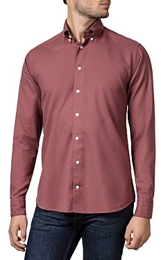 Eton Slim Fit Red Lightweight Flannel Causal Shirt