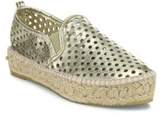 Thumbnail for your product : Loeffler Randall Rowan Perforated Metallic Leather Platform Espadrille Sneakers