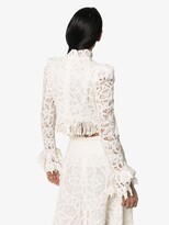 Thumbnail for your product : Zimmermann Cropped Fringed Lace Blouse