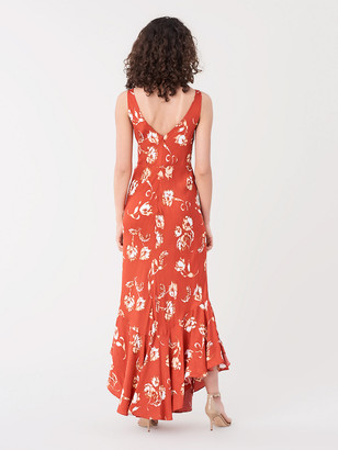 Diane von Furstenberg Florain Jacquard Asymmetrical Gown