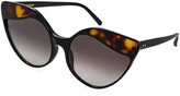 Thumbnail for your product : Linda Farrow 871 C3 Tortoise Shell Cat Eye Sunglasses